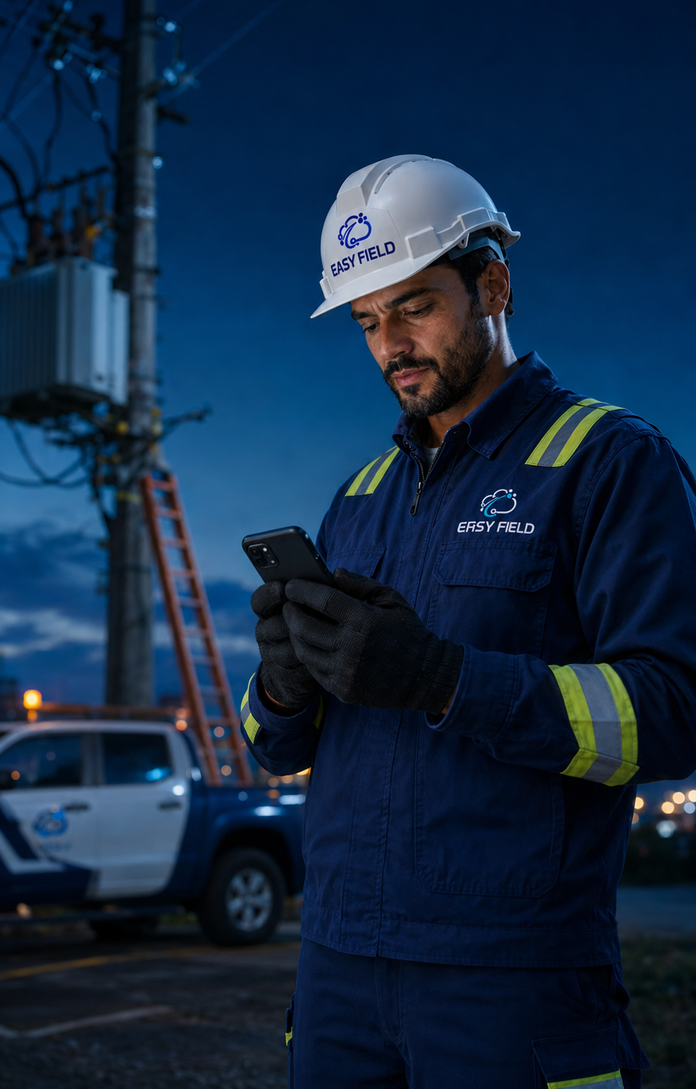 Field professional using Easy Field on a smartphone