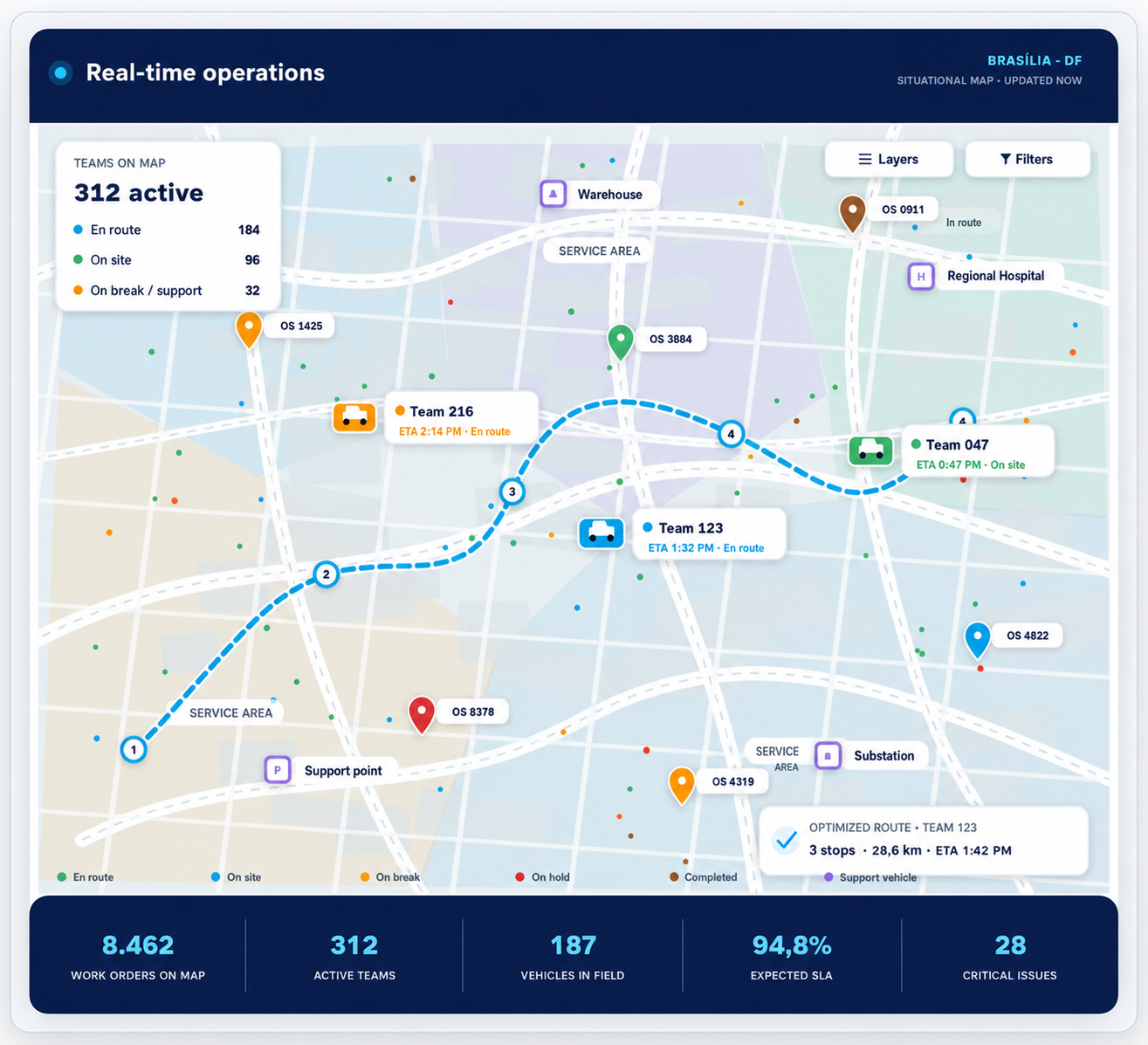 Easy Field real-time operations map